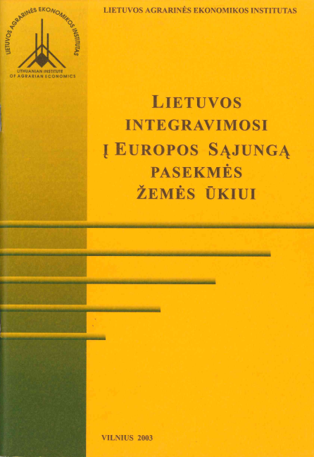 Lietuvos integravimosi į Europos Sąjungą pasekmės žemės ūkiui, 2003