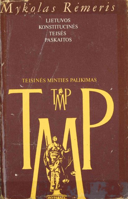 Mykolas Rėmeris. Lietuvos konstitucinės teisės paskaitos, 1990